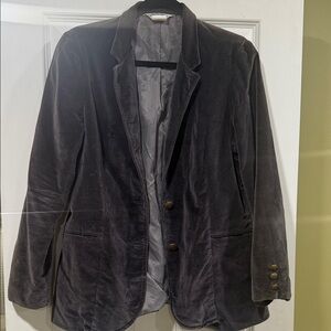 Vintage Dark Gray Velvet Blazer